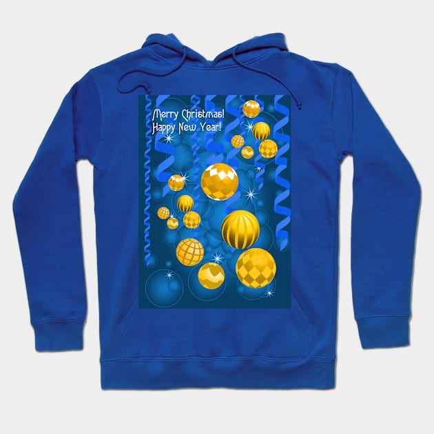 Christmas golden balls Hoodie by CatCoconut-Art